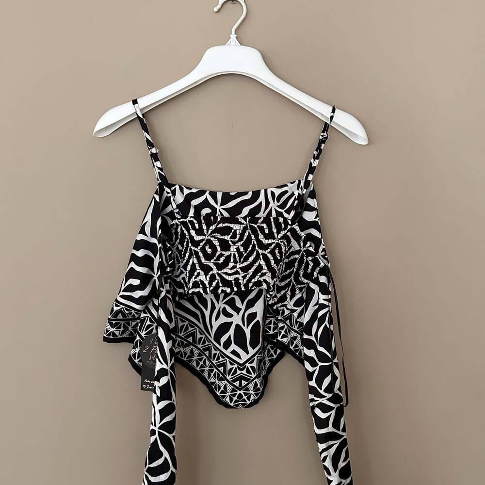 NWT Japna L Resort Wear Wide Leg Pants & Cami Top 2 Piece Set Beach Boho Hawaii - Picture 4 of 11